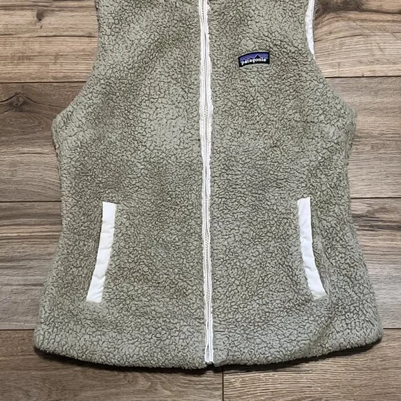 Women’s Patagonia Los Gatos Vest SZ Medium Full Zip Tan Brown Logo - Picture 3 of 11